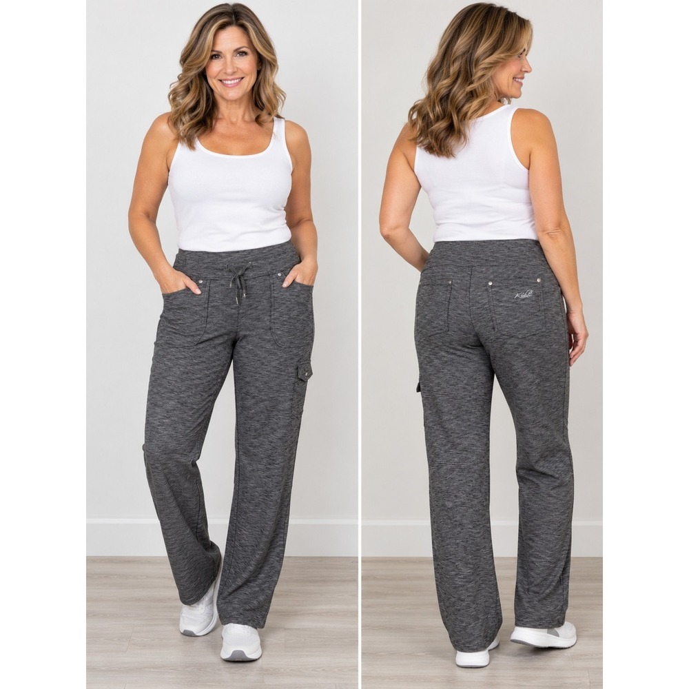 Kuhl Pants Women's Sz 10 Gray Mova Cargo Athleisure Lounge Stretch